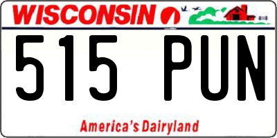 WI license plate 515PUN