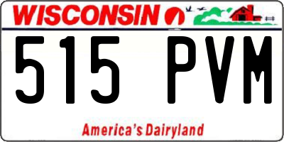 WI license plate 515PVM