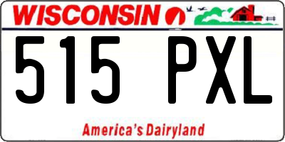 WI license plate 515PXL