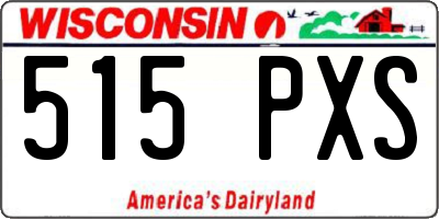WI license plate 515PXS
