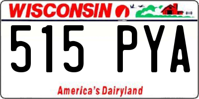 WI license plate 515PYA