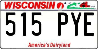 WI license plate 515PYE