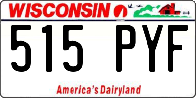 WI license plate 515PYF