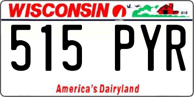 WI license plate 515PYR