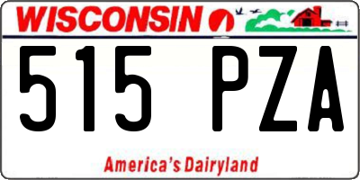WI license plate 515PZA