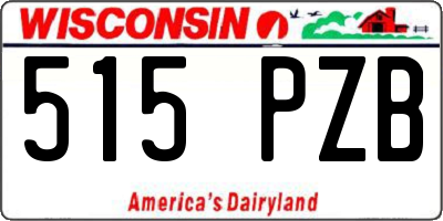 WI license plate 515PZB