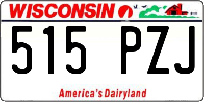 WI license plate 515PZJ