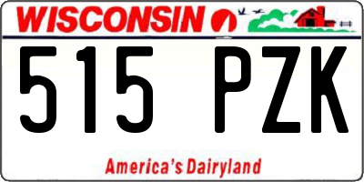 WI license plate 515PZK