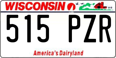 WI license plate 515PZR