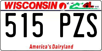WI license plate 515PZS