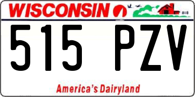 WI license plate 515PZV