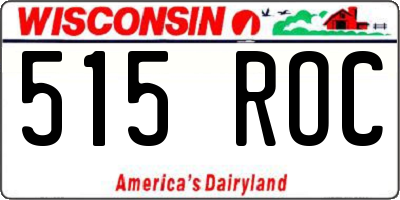 WI license plate 515ROC