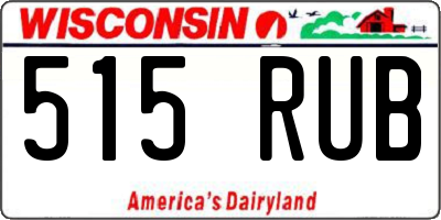WI license plate 515RUB