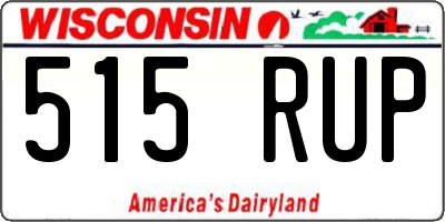 WI license plate 515RUP