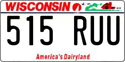 WI license plate 515RUU