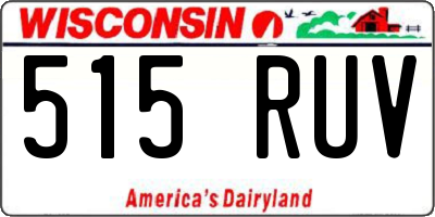 WI license plate 515RUV