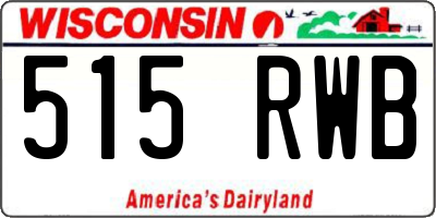 WI license plate 515RWB