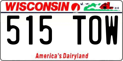 WI license plate 515TOW