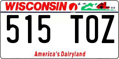 WI license plate 515TOZ