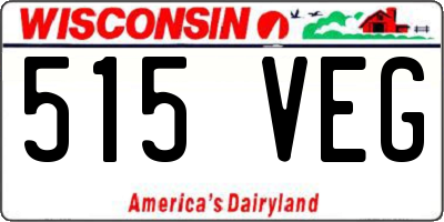 WI license plate 515VEG
