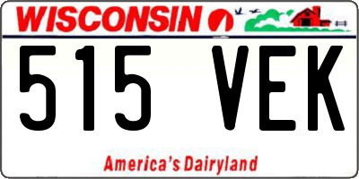 WI license plate 515VEK