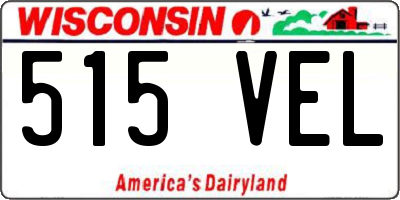 WI license plate 515VEL