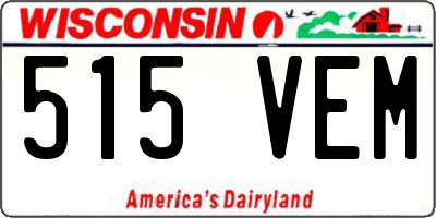 WI license plate 515VEM
