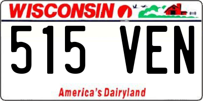 WI license plate 515VEN