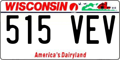 WI license plate 515VEV
