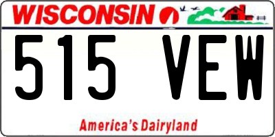 WI license plate 515VEW