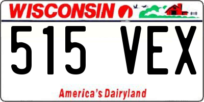 WI license plate 515VEX