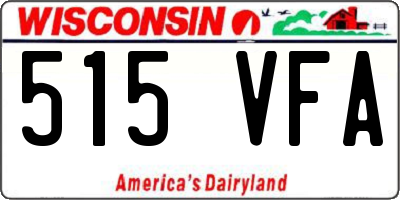 WI license plate 515VFA