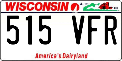 WI license plate 515VFR