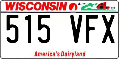 WI license plate 515VFX