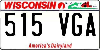 WI license plate 515VGA