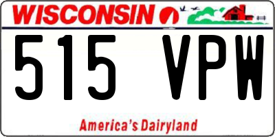 WI license plate 515VPW
