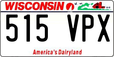 WI license plate 515VPX