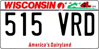 WI license plate 515VRD