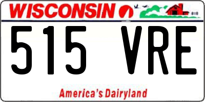WI license plate 515VRE