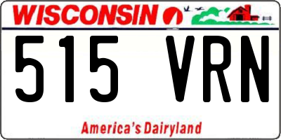 WI license plate 515VRN