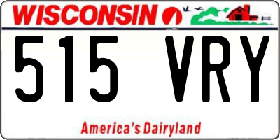 WI license plate 515VRY
