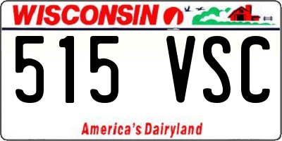 WI license plate 515VSC