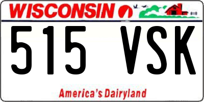 WI license plate 515VSK