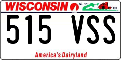 WI license plate 515VSS