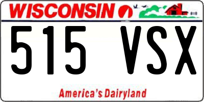 WI license plate 515VSX