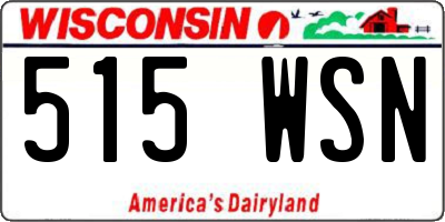 WI license plate 515WSN