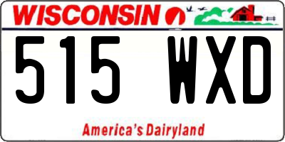 WI license plate 515WXD