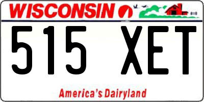 WI license plate 515XET