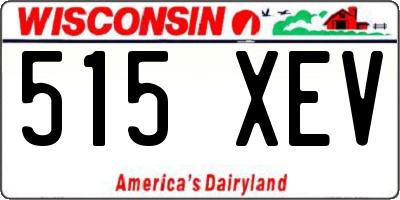 WI license plate 515XEV