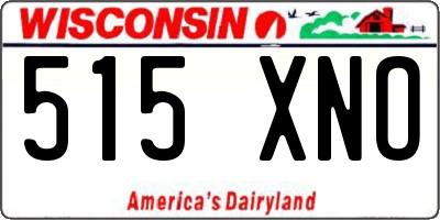 WI license plate 515XNO